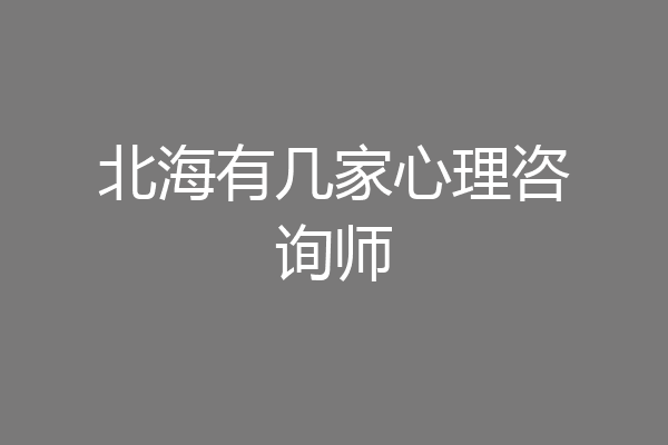 北海有几家心理咨询师