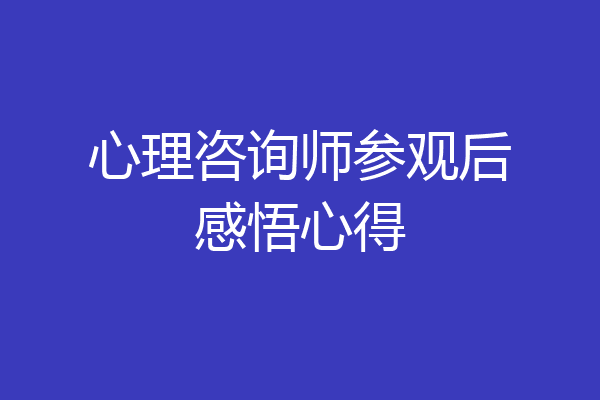 心理咨询师参观后感悟心得