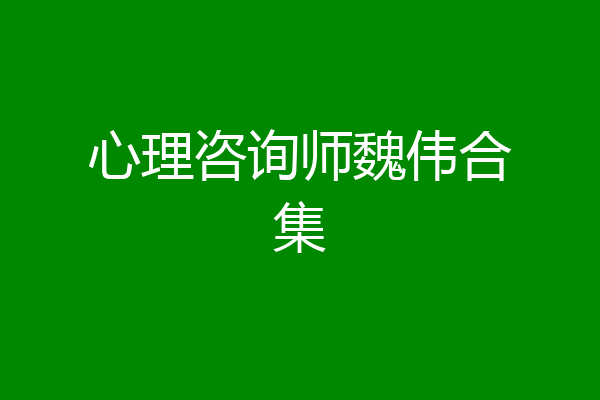 心理咨询师魏伟合集