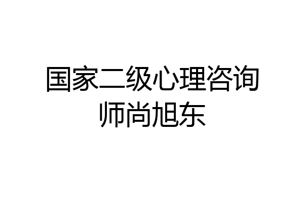 国家二级心理咨询师尚旭东