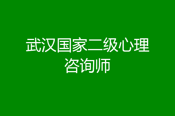 武汉国家二级心理咨询师