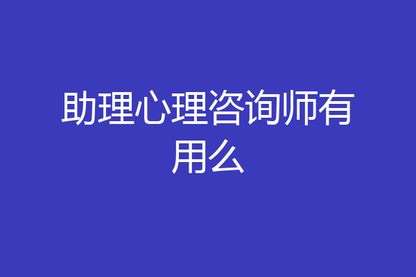 助理心理咨询师有用么