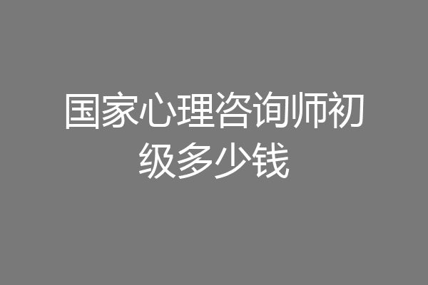 国家心理咨询师初级多少钱