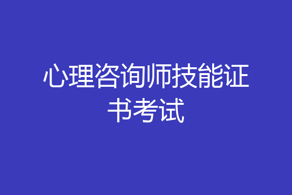 心理咨询师技能证书考试