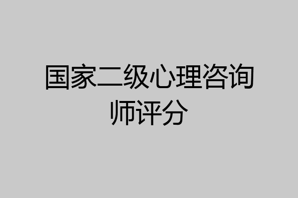 国家二级心理咨询师评分