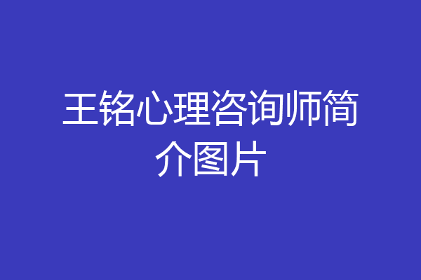 王铭心理咨询师简介图片