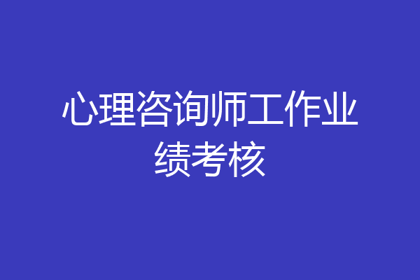 心理咨询师工作业绩考核