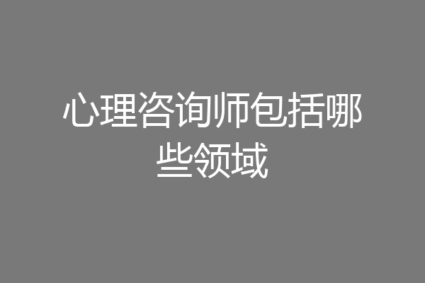 心理咨询师包括哪些领域