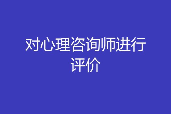 对心理咨询师进行评价