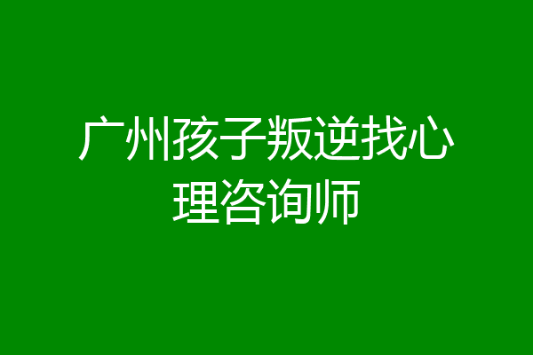 广州孩子叛逆找心理咨询师