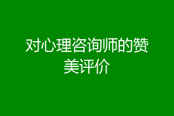 对心理咨询师的赞美评价
