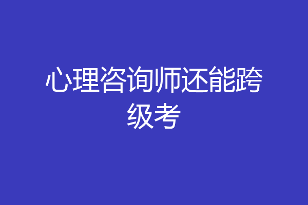 心理咨询师还能跨级考