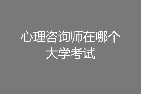 心理咨询师在哪个大学考试