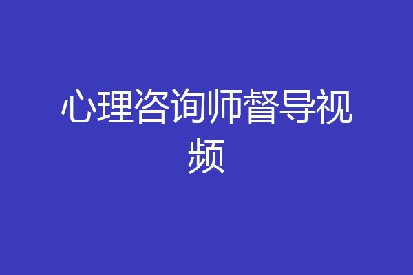 心理咨询师督导视频