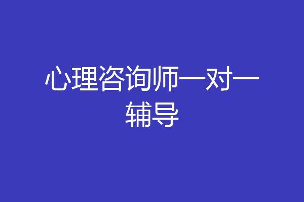 心理咨询师一对一辅导