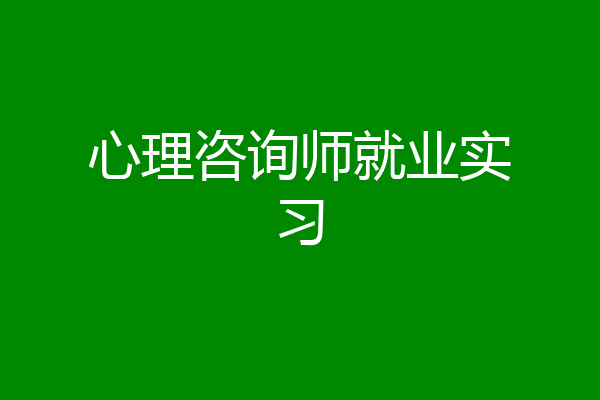 心理咨询师就业实习