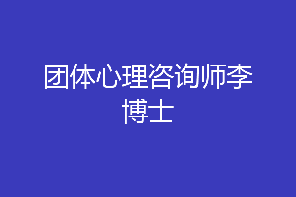 团体心理咨询师李博士