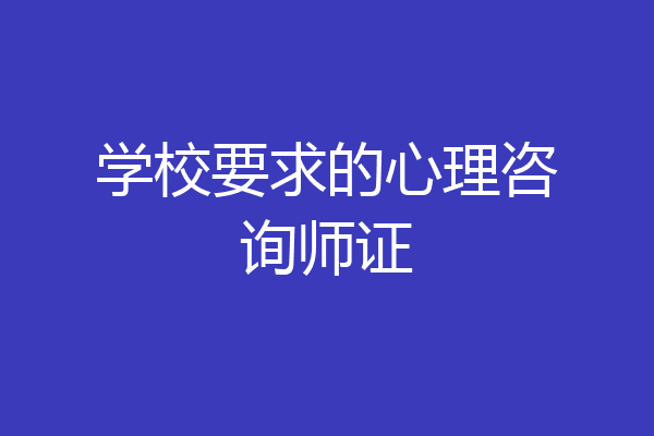 学校要求的心理咨询师证