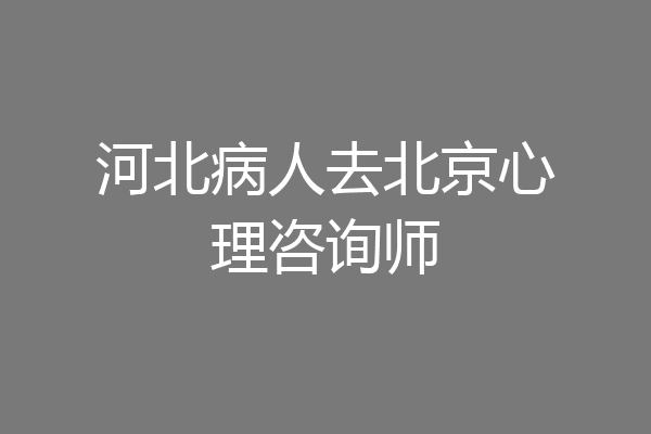 河北病人去北京心理咨询师