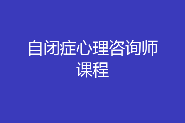 自闭症心理咨询师课程