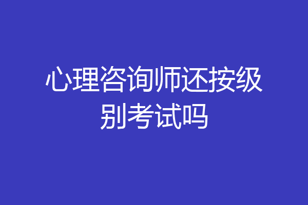 心理咨询师还按级别考试吗