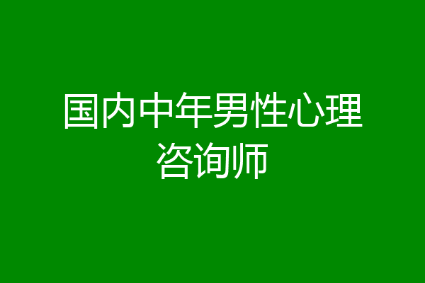 国内中年男性心理咨询师