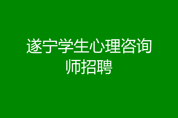 遂宁学生心理咨询师招聘