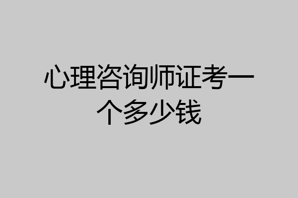 心理咨询师证考一个多少钱