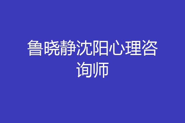 鲁晓静沈阳心理咨询师