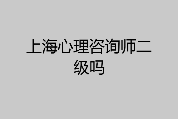 上海心理咨询师二级吗