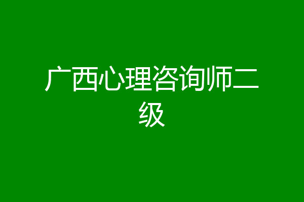 广西心理咨询师二级