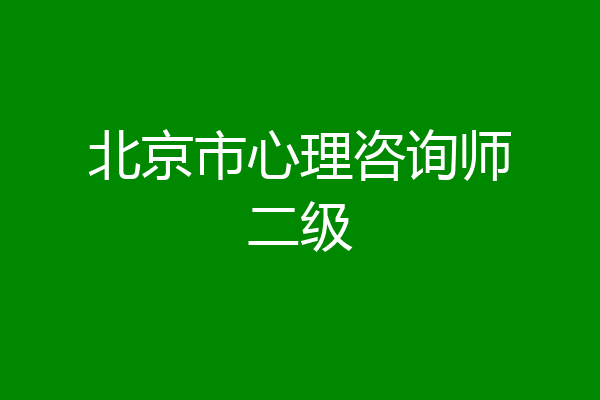 北京市心理咨询师二级