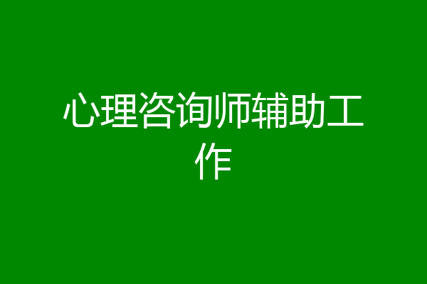 心理咨询师辅助工作