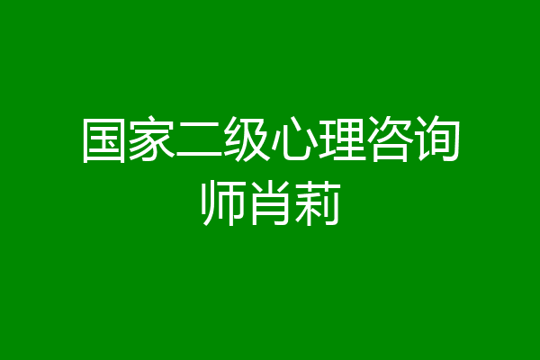 国家二级心理咨询师肖莉
