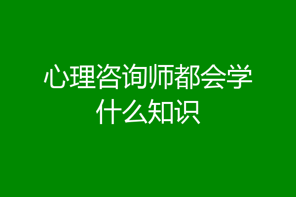 心理咨询师都会学什么知识