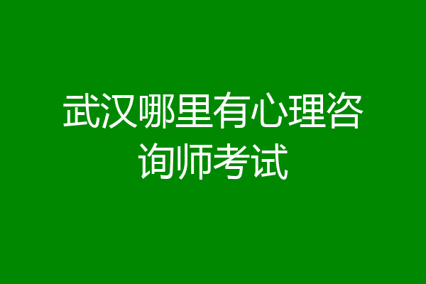 武汉哪里有心理咨询师考试