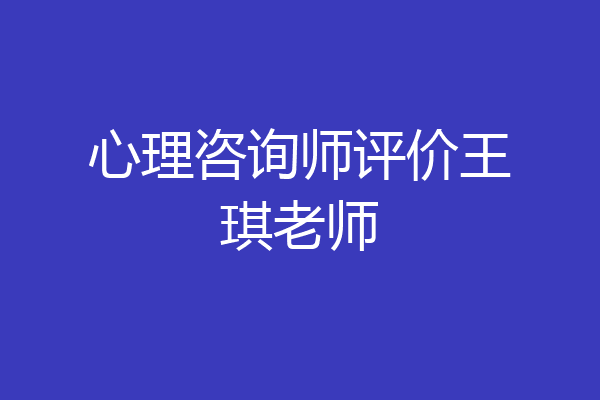 心理咨询师评价王琪老师