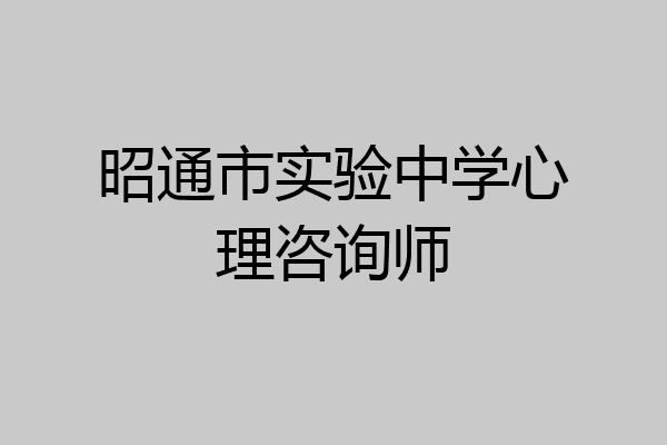 昭通市实验中学心理咨询师