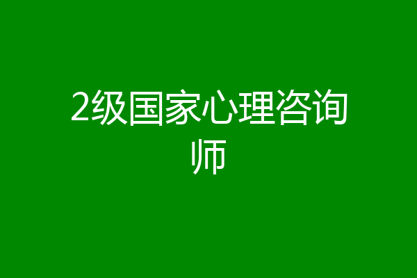 2级国家心理咨询师