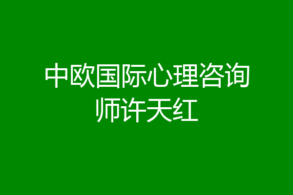 中欧国际心理咨询师许天红