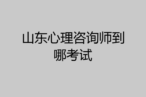 山东心理咨询师到哪考试
