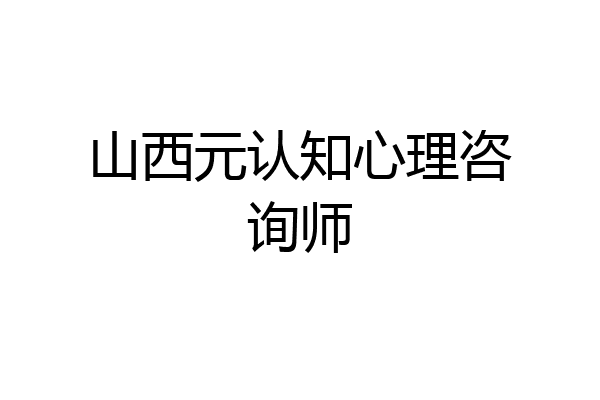 山西元认知心理咨询师