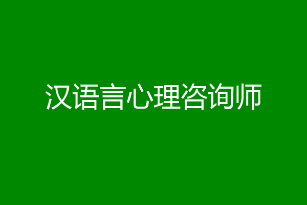 汉语言心理咨询师