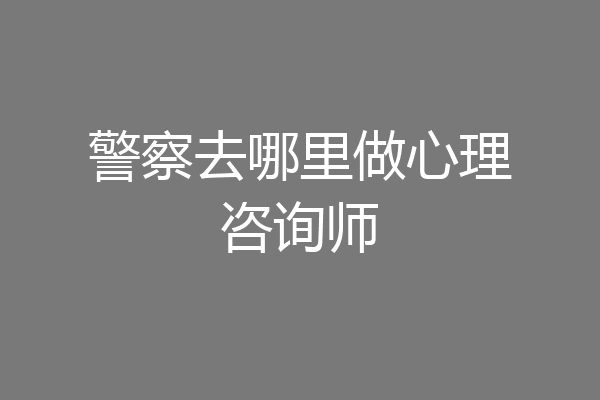 警察去哪里做心理咨询师