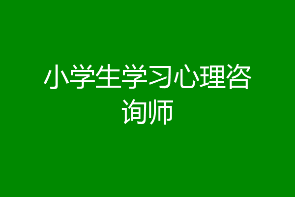 小学生学习心理咨询师