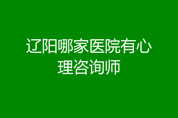 辽阳哪家医院有心理咨询师