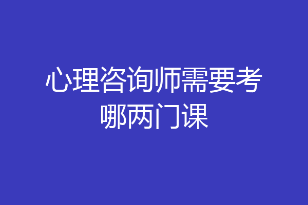 心理咨询师需要考哪两门课