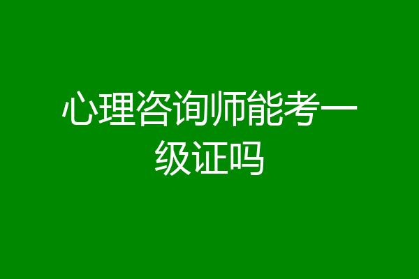 心理咨询师能考一级证吗