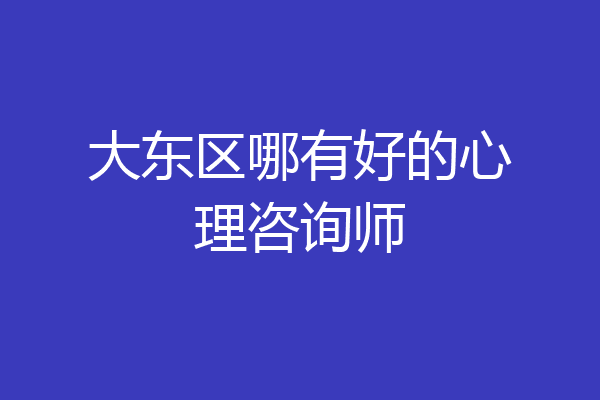 大东区哪有好的心理咨询师