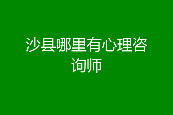 沙县哪里有心理咨询师